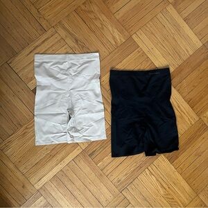 Pair of Vince Camuto Cream and Black Shapewear Shorts